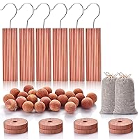 Cedar Blocks for Clothes Storage, Cedar Wood Chips and Balls for Closets and Drawers, Fresh Scented Sachets, 40 Pack