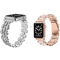 Moolia Metal Strap Band Compatible with Apple Watch 38mm 40mm 41mm Womens Metal Wristband Bracelet Replacement for iWatch Series 7 6 5 4 3 2 1 SE