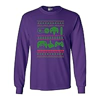 Long Sleeve Adult T-Shirt Controller Video Games Ugly Christmas Funny DT