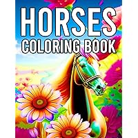 Horses Coloring Book: Wonderful World Horses Colouring for Girls and Boys | for Kids Ages 4-8 | 30 pages (Italian Edition)