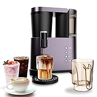 Coffee Machine, Hot & Cold Brew Espresso Coffee Maker, Juice Extractor, 2 Brew Modes, Smart Anti-Drip System, Permanent Filter, Purple