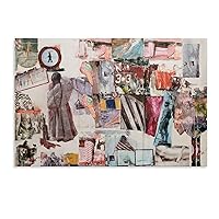 HBZMDM Robert Rauschenberg's - Color Collage Painting Art Poster Canvas Poster Bedroom Decor Office Room Decor Gift Unframe-style 12x08inch(30x20cm)