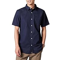 Amazon Essentials Men's Short-Sleeve Stretch Poplin Shirt (Available in Big & Tall)