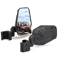 KEMIMOTO UTV Side Mirrors, UTV Rearview Mirrors Compatible with Pro-Fit Polaris Ranger General Can-Am Defender Maverick Trail,3-axis Rotation Breakaway Rear View Mirror