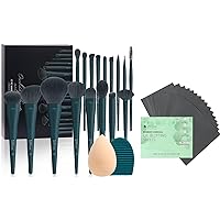 DUcare Makeup Brushes Set 17 Pcs with Brush Cleaning Mat and Makeup Sponge +Oil Blotting Sheets for Face