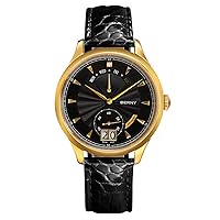 BERNY Top Luxury Real 18K Gold Men's Swiss Quartz Watch