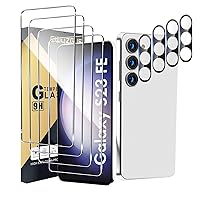 Galaxy S23 FE Screen Protector [4+4 Pack] Camera Lens Protector, Fingerprint Unlock Support, HD Tempered Glass, Touch Sensitive, Anti Scratch, for Samsung S23 FE 5G Glass Screen Protector