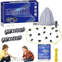 Magnetic Chess Game, Fun Table Top Multiplayer Magnetic Chess Game with Stones, Cluster Chess Came for Kids and Adults (with Play Rope)