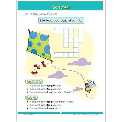 School Zone - Big First Grade Workbook - 320 Pages, Ages 6 to 7, 1st Grade, Beginning Reading, Phonics, Spelling, Basic Math, Word Problems, Time, Money, and More (School Zone Big Workbook Series)