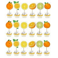 36 Pieces Little Cutie Baby Shower Cupcake Toppers Orange Cupcake Topper Picks for Citrus Theme Baby Shower Kids Birthday Party