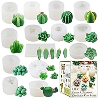 Cactus and Succulent Plant Silicone Molds Set for Epoxy Resin Soap Candle Wax Polymer Clay Concrete Plaster Fondant Cake Decor Chocolate with Beginner Tutorials