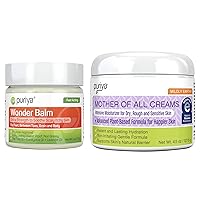 Tea Tree Oil Balm and Mother of All Creams with Mildly Earthy Scent Bundle Set, Plant Rich Wonder Balm, Moisturizing Cream for Dry, Itchy, and Sensitive Skin