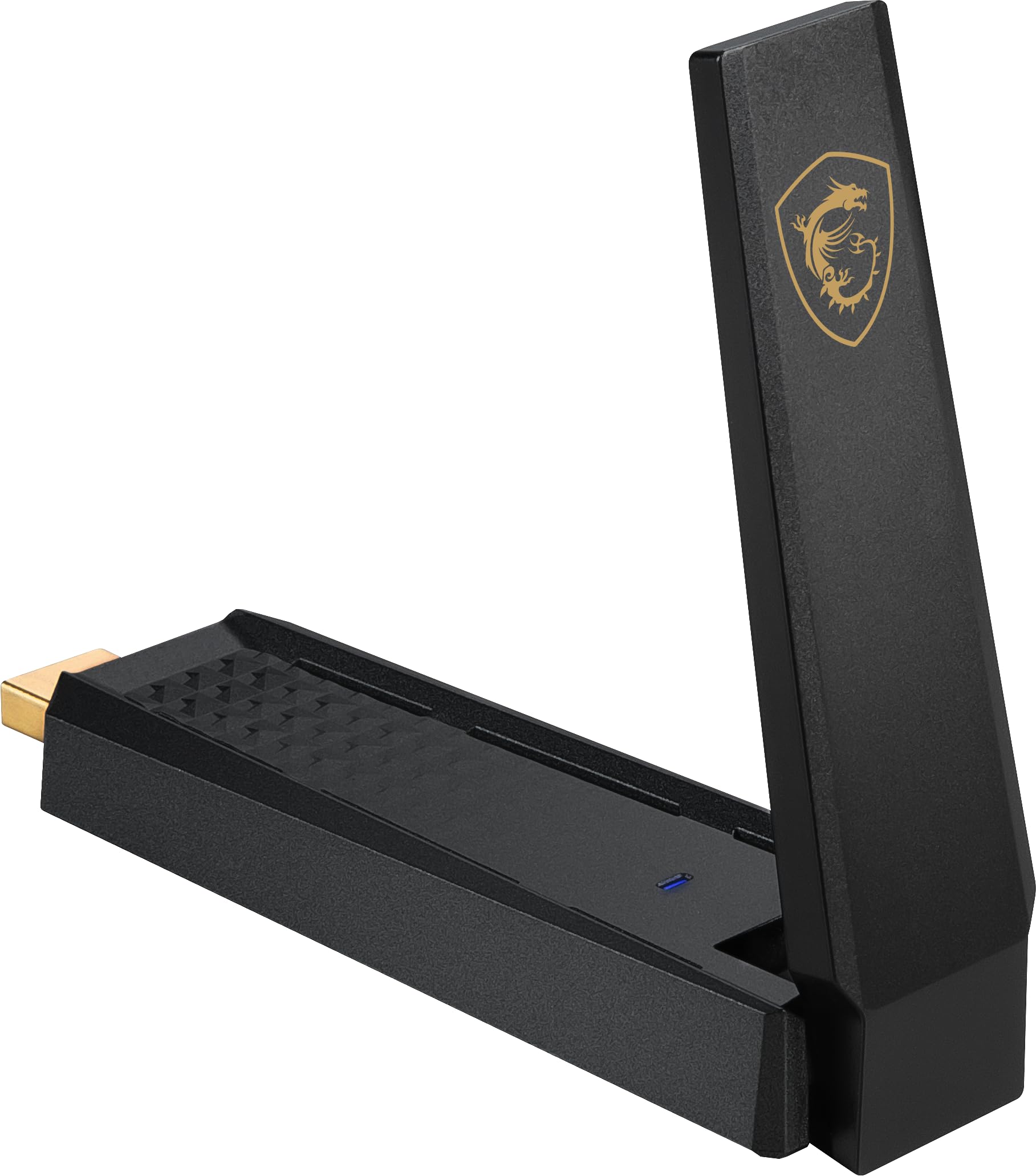 MSI Gaming AXE5400 WiFi USB Adapter - WLAN up to 5400 Mbps (6GHz, 5GHz, 2.4GHz Wireless), USB 3.2 Gen 1, MU-MIMO, 2X High-Gain Tri-Band Antennas, Beamforming, WPA3 - Cradle Included