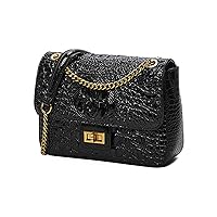 Women PU Leather Small Square Bags Fashion Crocodile Pattern Satchel Handbag Ladies Vintage Dinner Party Shoulder Bag