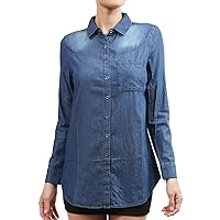 NE PEOPLE Womens Classic Button Down Comfy Denim Shirts in Various Styles W/Pockets