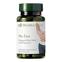 Nu Skin - Nu Ease Digestive Supplement | Bloating Relief, Dietary Supplement | Natural Plant Extracts, Non-Laxative | Antioxidant Supplement, Gut Support | Supplement for Women (30 Capsules)