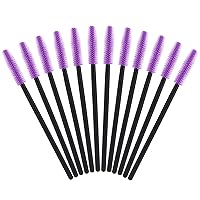 G2PLUS 50PCS Eyelash Brushes, Purple Silicone Soft Mascara Wands, Disposable Mascara Brush, Cosmetic Eyelash Extension Applicators Professional Makeup Tool Set (Purple)