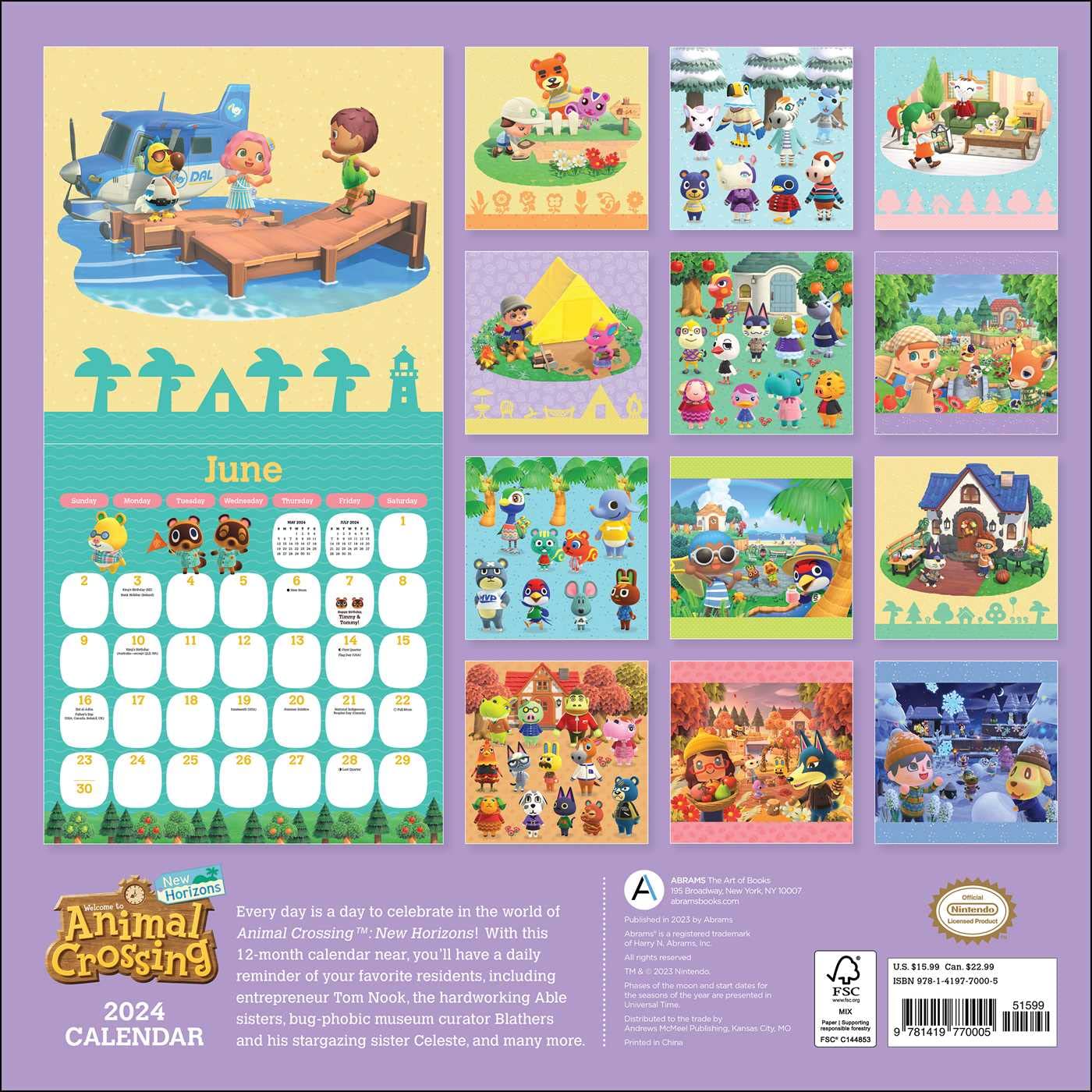 Animal Crossing: New Horizons 2024 Wall Calendar