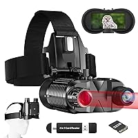 AILNJUC Head-Mounted Night Vision Goggles - Hands Free Rechargeable 1312FT Digital Infrared Night Vision Binoculars for Adults,8xDigital Zoom,Compatible with Fast MICH Helmet,Military Tactical Hunting