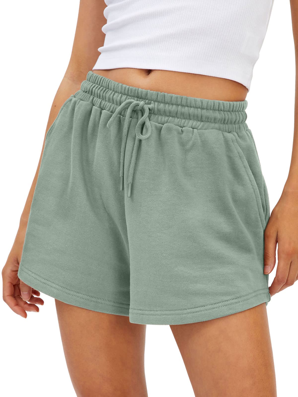 AUTOMET Womens Sweat Shorts Casual Summer Athletic Shorts Elastic Comfy Shorts High Waist Shorts Fall Fashion Clothes 2023