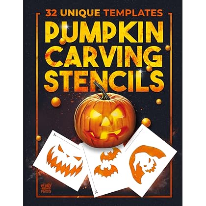 Pumpkin Carving Stencils: 32 Templates For Making Halloween Pumpkins / Funny Patterns Stencils For Kids And Adults (Pumpkin Stencils)