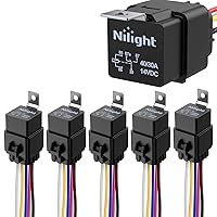 Nilight 50044R 5 Pack Waterproof 40/30 AMP Heavy Duty 12 AWG Tinned Copper Wires 5-PIN SPDT Bosch Style 12V Automotive Relay and Harness Set,2 Year Warranty