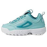 Fila Women's Disruptor Ii Premium Comfortable Sneakers, Blue Tint/Turquoise Tonic/White, 10