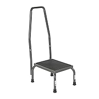 Drive Medical 13031-1SV Bariatric Step Stool with Handrail, Silver Vein