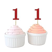 One First Birthday Number Cupcake Toppers, Birthday/Anniversary Party Dessert Decorations - Pack Of 20