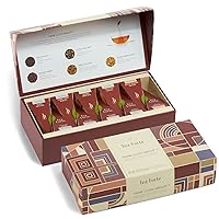 Tea Forte Frank Lloyd Wright, Petite Presentation Box Tea Sampler Gift Set with 10 Handcrafted Pyramid Tea Infusers