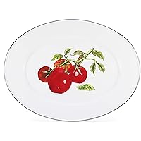 Golden Rabbit Enamelware - Tomatoes Pattern - 12 x 16 Oval Platter
