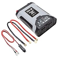 Amazon Basics 750W Car Power Inverter 12V to 110V for Vehicles, Grey, 8.34 x 5.2 x 2.2 inches