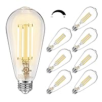 DAYBETTER 8 Pack Vintage LED Edison Bulbs, E26 Led Bulb 60W Equivalent, Dimmable Led Light Bulbs, High Brightness 800 LM Warm White 2700K, ST58 Antique LED Filament Bulbs, Clear Glass Style for Home