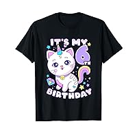 Birthday girl 6 years old, cat, unicorn, 6th birthday T-Shirt