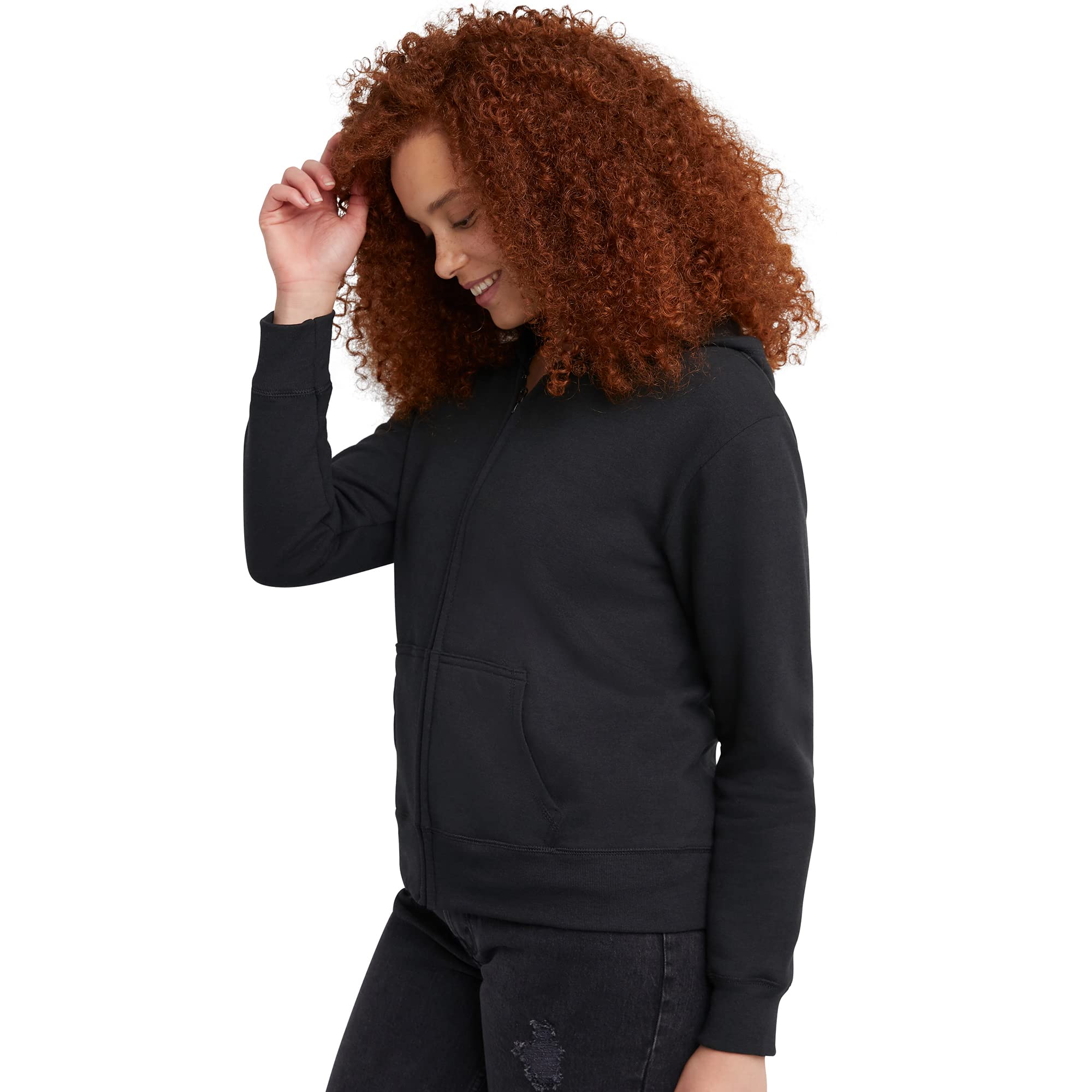 Hanes Women's EcoSmart Full-Zip Fleece Hoodie, Zip-Up Hooded Sweatshirt For Women