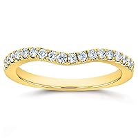 Kobelli Lab Grown Diamond Womens Curved Wedding Band 1/5 CTW 14k Yellow Gold (DEF/VS)