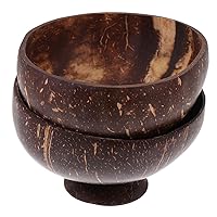 BESTOYARD Jewelry Tray 2pcs Coconut Shell Bowl Wooden Utensils for Eating Wooden Bowls Soup Bowl Serving Bowl Shell Bowls Fruit Bowl Salad Bowls Candy Containers Husk Bowl Food Coconut Bowl