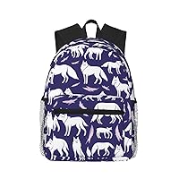 Wolf Pattern Backpack Fashion Printing Backpack Light Backpack Casual Backpack With Laptop Compartmen