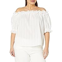Tommy Hilfiger Women's Ruffle Off the Shoulder Blouse