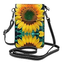 Cartoon cute flowers Small Cell Phone Purse - Ideal Travel Accessory for Women and Teens - Adjustable Strap