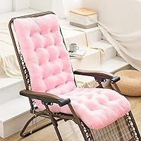 JUBANGLIAN Chaise Lounger Cushion, Thick Padded Chaise Lounger Swing Bench Cushion Rocking Chair Sofa Cushion with Elastic Snap Indoor/Outdoor Chair Cushion(Pink,140x45cm(55x18inch))