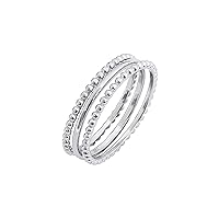 Amazon Essentials 14K Gold or Rhodium Plated Sterling Silver Stacking Ring Set of 3