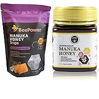 BeePower Manuka Honey Lozenges (40 Lozenges) & Manuka Honey MGO 514+ 8.8 Oz Bundle
