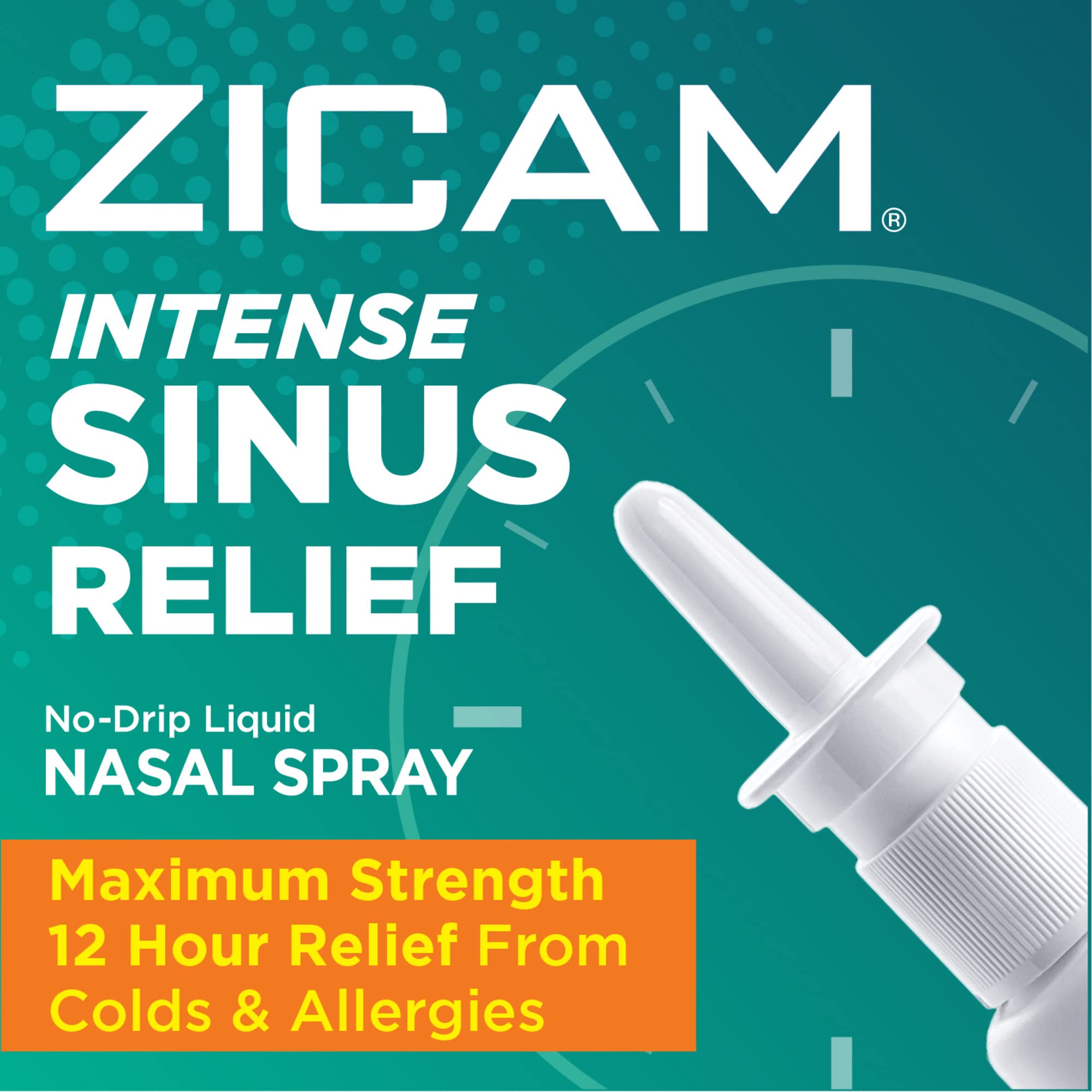 Zicam Intense Sinus Relief No-Drip Liquid Nasal Spray with Cooling Menthol & Eucalyptus, 0.5 Ounce (Pack of 5)
