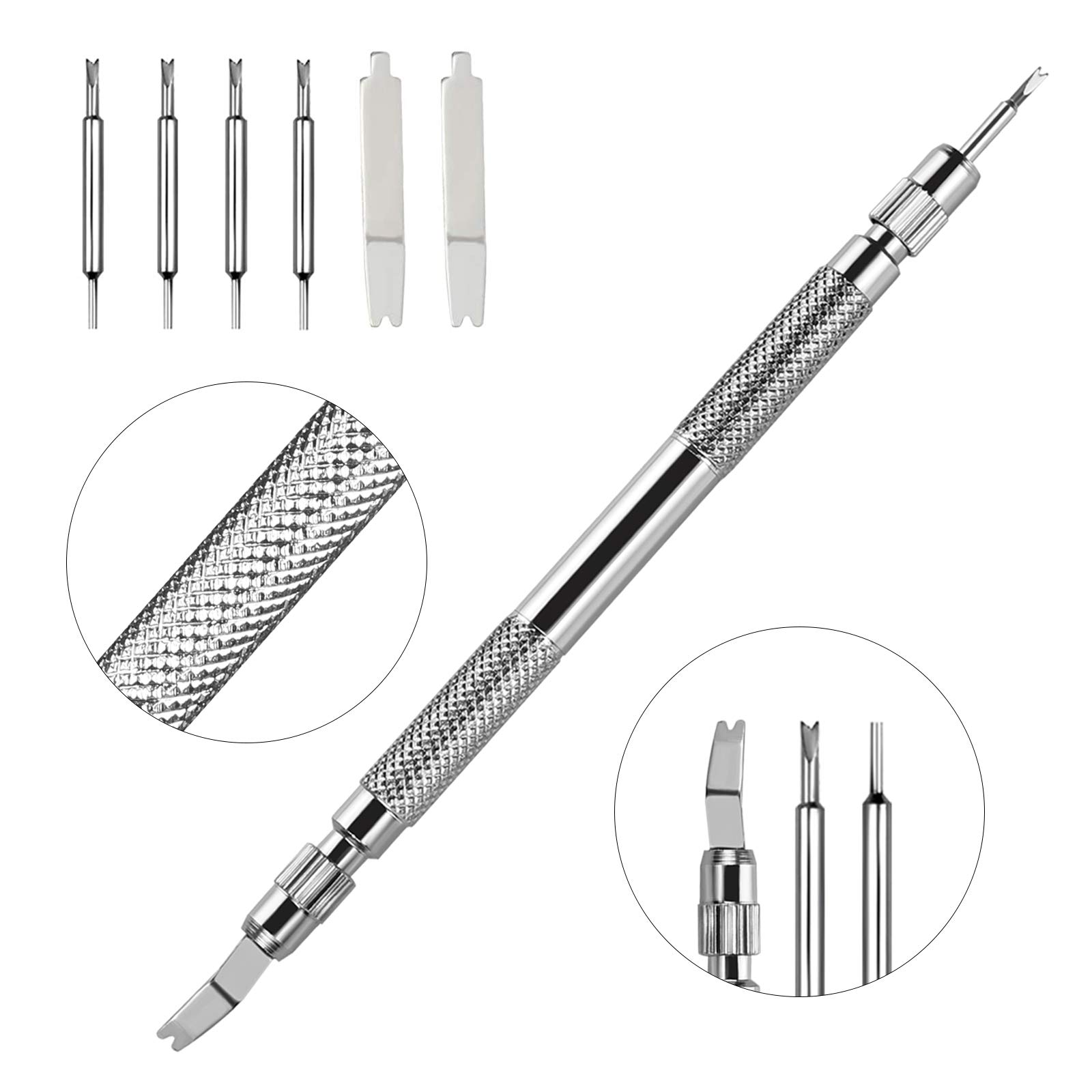 EFIXTK Spring Bar Tool,Watch Band Tool Set, Watch Wrist Bands Strap Removal Repair Fix Kit with 3 Extra Tips Pins & Heavy Duty 316 Stainless Steel Pins