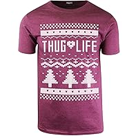 ShirtBANC Thug Life Mens Christmas Tree Ugly Xmas Sweater Festive Wrap Shirt