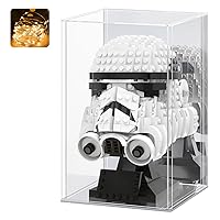 LASOA Acrylic Display Case for Collectibles, Alternative Glass Display Box with Mirrored, Self-Assembly Clear Storage Showcase for Figurine Memorabilia (6x6x10inch;15x15x25cm)