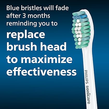 Philips Sonicare Genuine E-Series Replacement Toothbrush Heads, 2 Brush Heads, White, HX7022/66