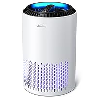 Air Purifiers for Home, Air Purifier Air Cleaner For Smoke Pollen Dander Hair Smell Portable Air Purifier with Sleep Mode Speed Control For Bedroom Office Living Room, MK01- White