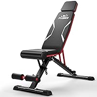 FLYBIRD Adjustable Weight Bench with Headrest, Foldable Workout Bench for Home Gym, Fit Users up to 6'5'', 750LBS Weight Capacity Exercise Bench -FBHR24